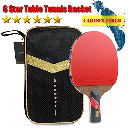Professional Table Tennis Racket 6 Star Wenge Wood & Carbon Fiber Blade Sticky
