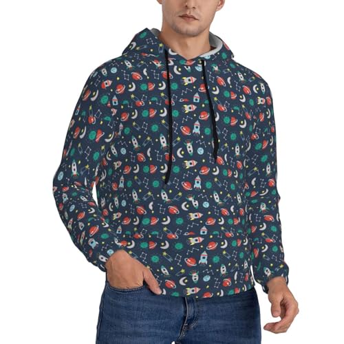 Hoodie casual imprimé fusée pour vos sorties citadines et moments de détente
