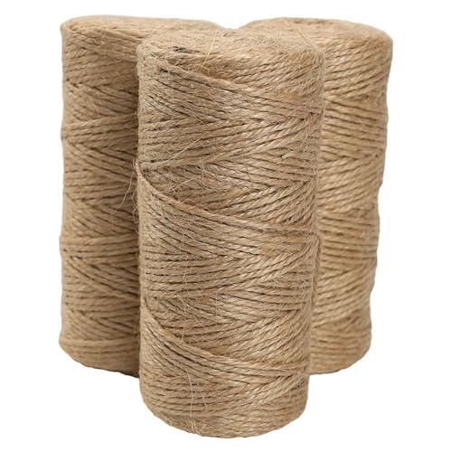 Cuerda de algodón trenzada de 2mm: 3 rollos de hilo de cáñamo natural de 100 metros 2