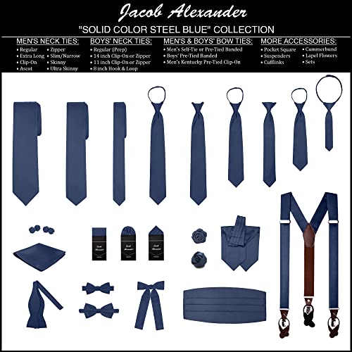 Image of Jacob Alexander Men's Pocket Square Solid Color Handkerchief
