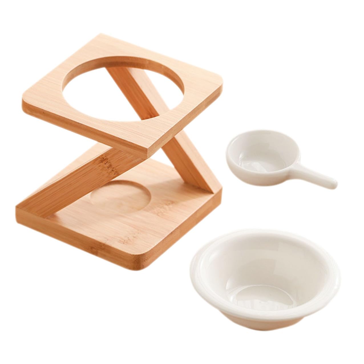 Artibetter Duftlampen Holz Aromatherapie Ölbrenner Keramik Teelichthalter Aromabrenner Schlafzimmer Yogaraum