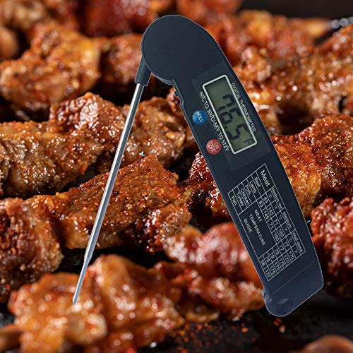 Nishore Termômetro digital dobrável para alimentos Sonda alimentar para churrasco Carne Água Leite M