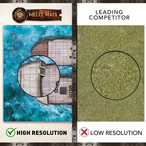 Battle Grid Game Mat - 3 Pack Double Sided- Portable Tabletop Role-Playing Map - Dungeons RPG Dice Dragons Starter Set - Tabletop Gaming Paper Terrain - Reusable Figure Board - 24 x 36 (Melee Mats)