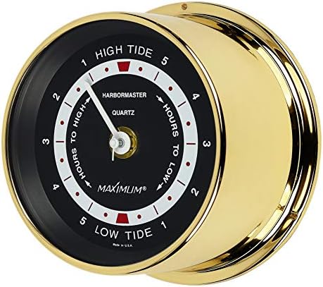 Maximum Inc. Harbormaster East Coast Tide Clock – Nautical Tidal Clock - Tide Clock High Tide Low Tide and Wall Clock, Sailor Gift, Coastal Décor, Nautical Décor, Home Wall Decor