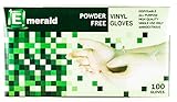 Shannon Emerald Powder-Free Vinyl Gloves – 4 Mil - Box of 100 (X-Large)