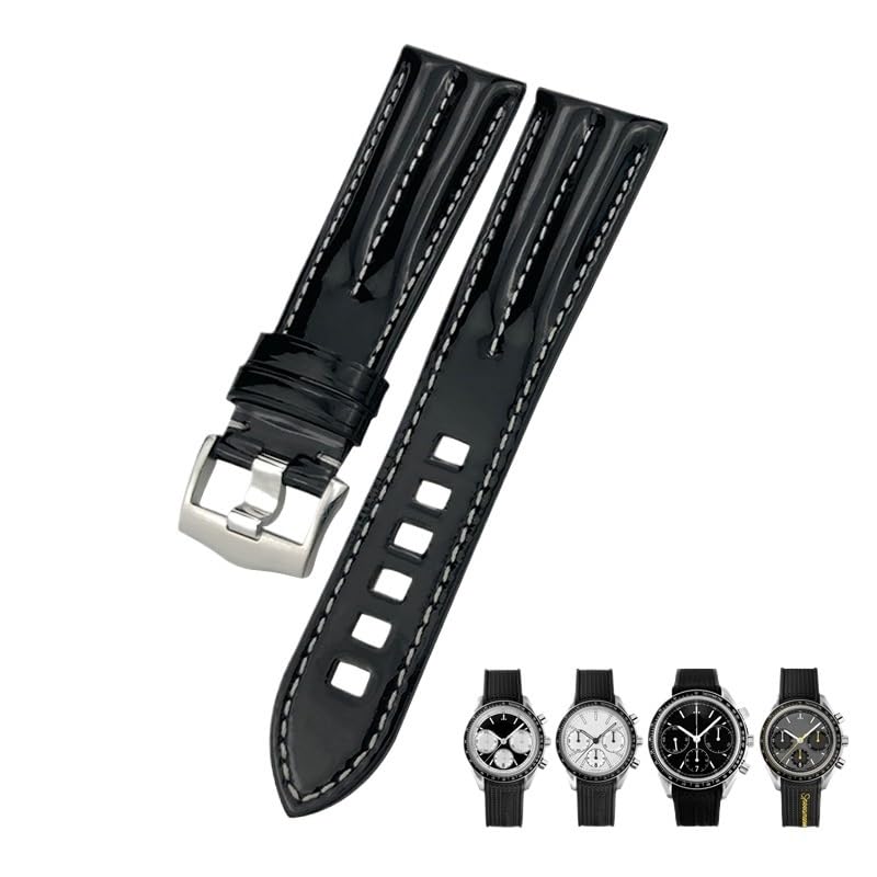 Bracelet montre cuir véritable 21 mm pour remplacer le bracelet Omega Speedmaster