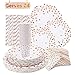 Produktbild VAINECHAY 146pcs Partygeschirr Geburtstag Mädchen Rosegold Party Einweggeschirr Teller Hochzeit Papier Geschirr Pappbecher Weiss Serviette Stroh Cocktailhalme Strohhalme, 24 Gäste