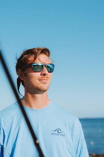 Riptide Vibes Floating Polarized Sunglasses For Fishing - Boating - Water Sports - Uv400 Protection - Unsinkable - The Harbormaster - Classic Blue Lens #TOP5