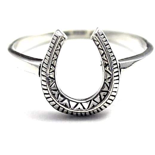 925 Sterling Silver Horseshoe band Ring COSUMOSU (7)