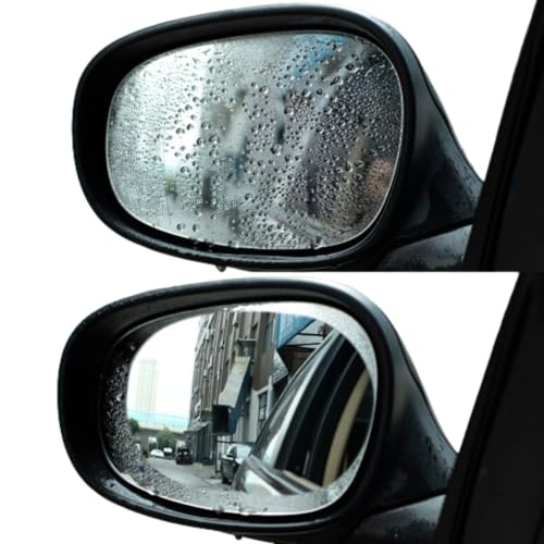 Anti Fog Film Car Rear View Mirror Waterproof Film Protective Film Anti Glare Rain-Proof Anti Water Mist, HD Nano Film Anti-Glare,Anti-Scratch,Rainproof