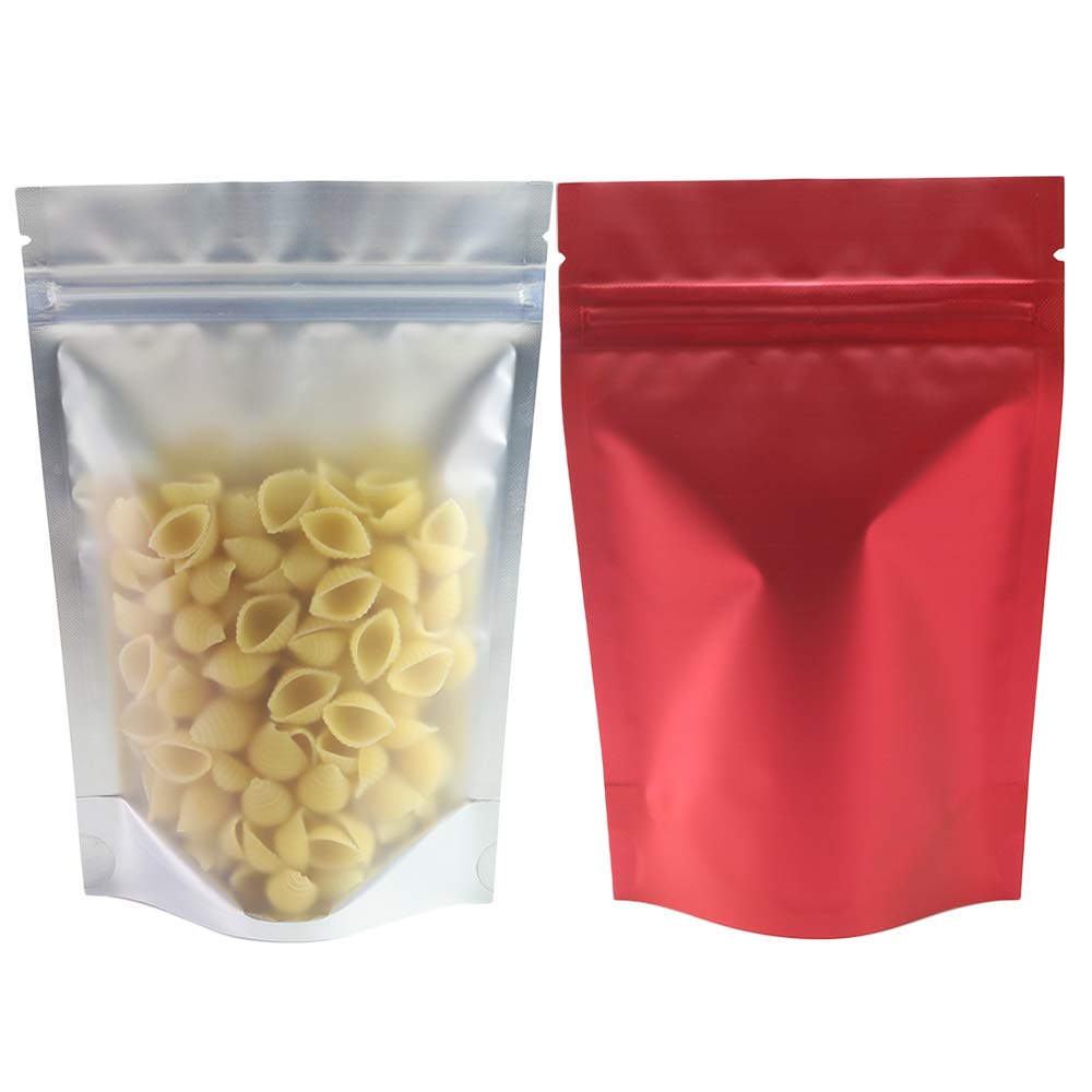 Bolsa de plástico transparente para ventana plana o de color metálico con cierre de cremallera
