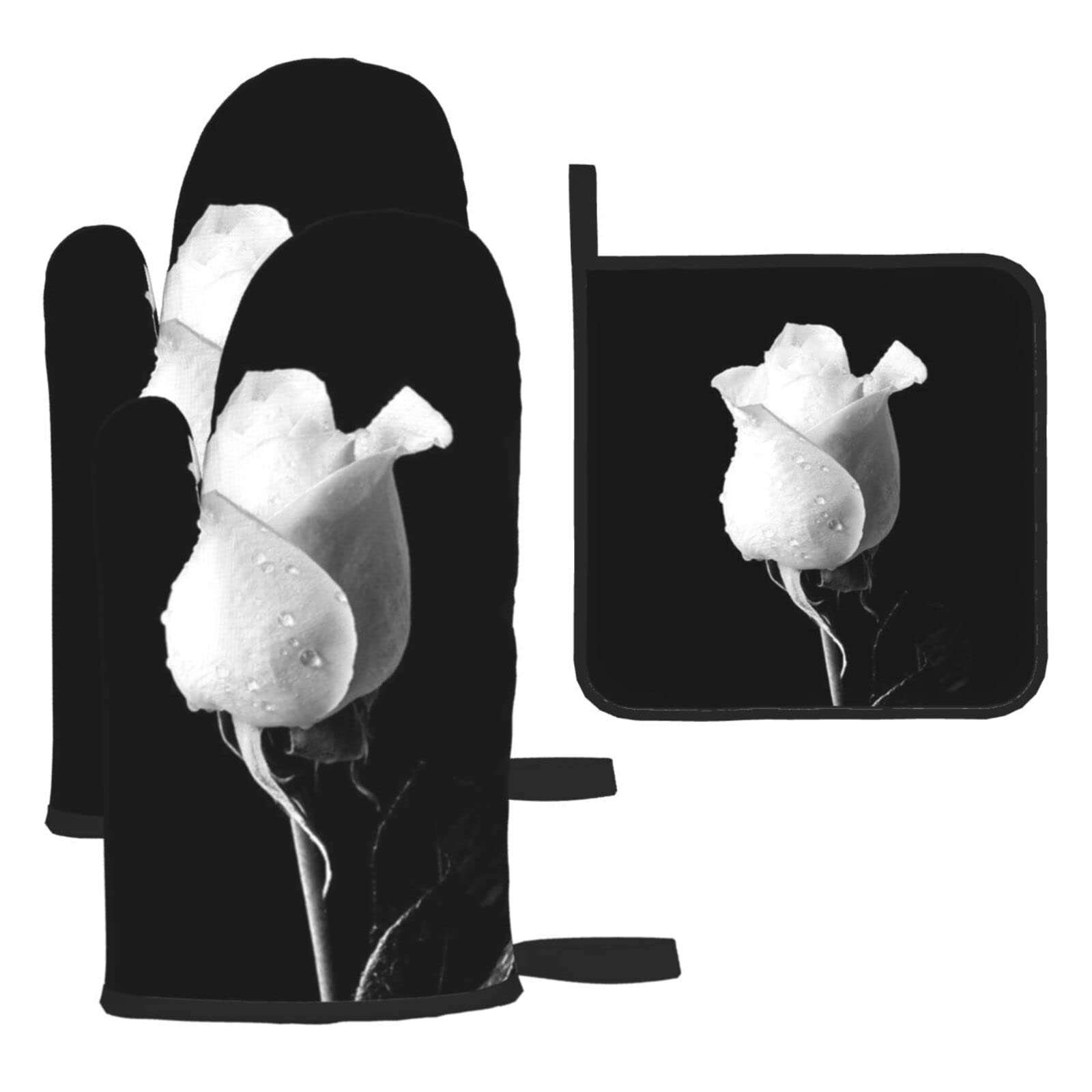Lot de 3 maniques roses résistantes à 500 °C pour la cuisine