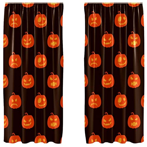 Cortinas opacas de calabaza en tejido suave de microfibra de 2 paneles 2
