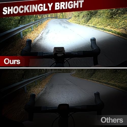 Image of Super Bright USB Rechargeable Bike Lights Set,Waterproof Powerful Bicycle Front Headlight and Back Taillight for Night Riding, for Men Women Kids Road Mountain Cycling (Black Light)