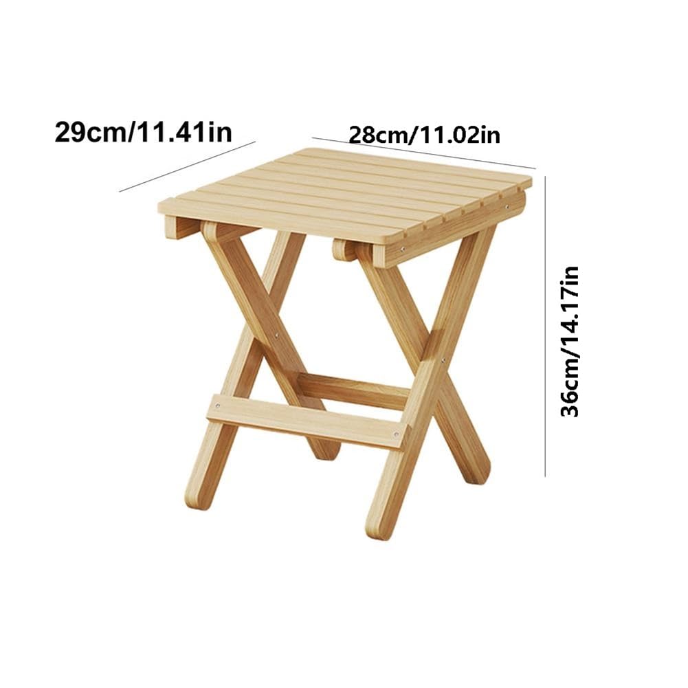 Osmond Taburete plegable pequeño portátil de madera, ligero, plegable, reposapiés plegable para exteriores, 28 x 26 x 22 cm