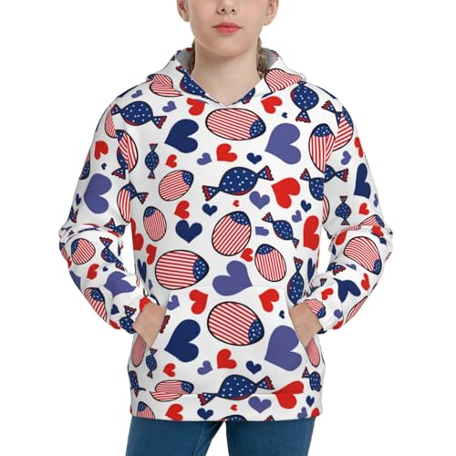 American Independence Day Kid Hoodies Boys Sweatshirts Girls Pullover with Pocket
