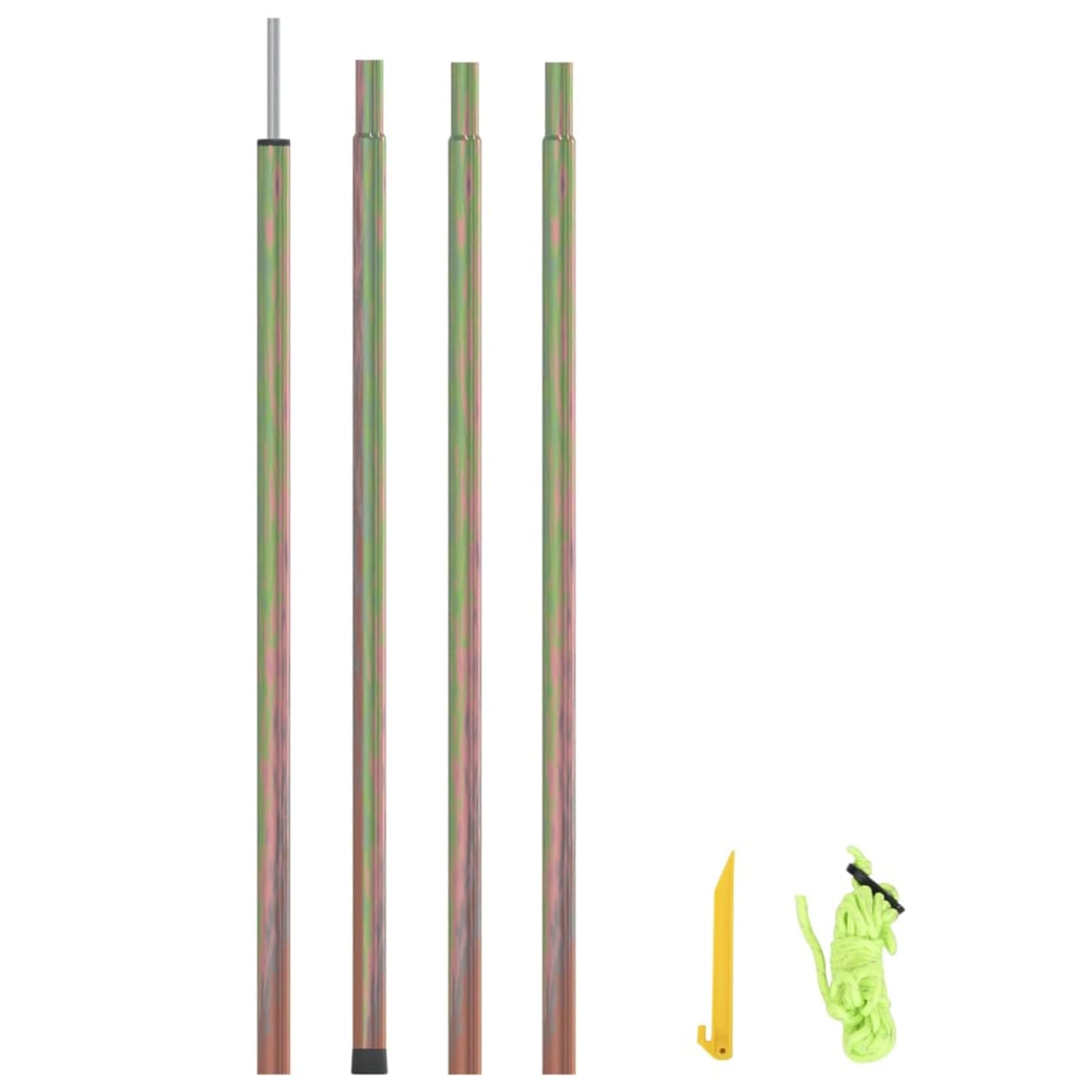 Tidyard Asta per Parasole a Vela, 250 cm con Corda da 350 cm, Acciaio zincato, palo per ombrellone da Giardino, terrazzo e Patio