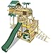 Produktbild WICKEY Spielturm Klettergerüst Smart Castaway mit Schaukel & grüner Rutsche, Baumhaus mit Sandkasten, Kletterleiter & Spiel-Zubehör