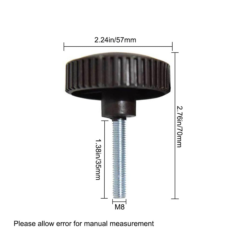 SEIWEI Juego de 2 tornillos de fijación para columpios de porche, pomos manuales, repuesto para mecedoras de jardín, patio, patio, balcón, etc