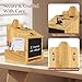 Wooden Suggestion Box with Acrylic Sign Holder, Locking Donation Box for Prayer, Comment , Ballot & Fundraising, Office Feedback Box With 50 Suggestion Cards and Pens, Wall Mounted or Countertop