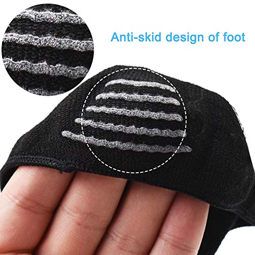 Angzhili 2 Pair Women Ladies Summer Peep Toe Socks Open Toe Socks Invisible Liner Fashion Breathable Open-Toed Liner Socks No Show With Nonslip Heel Grip(Black, 2 Pair) #TOP5