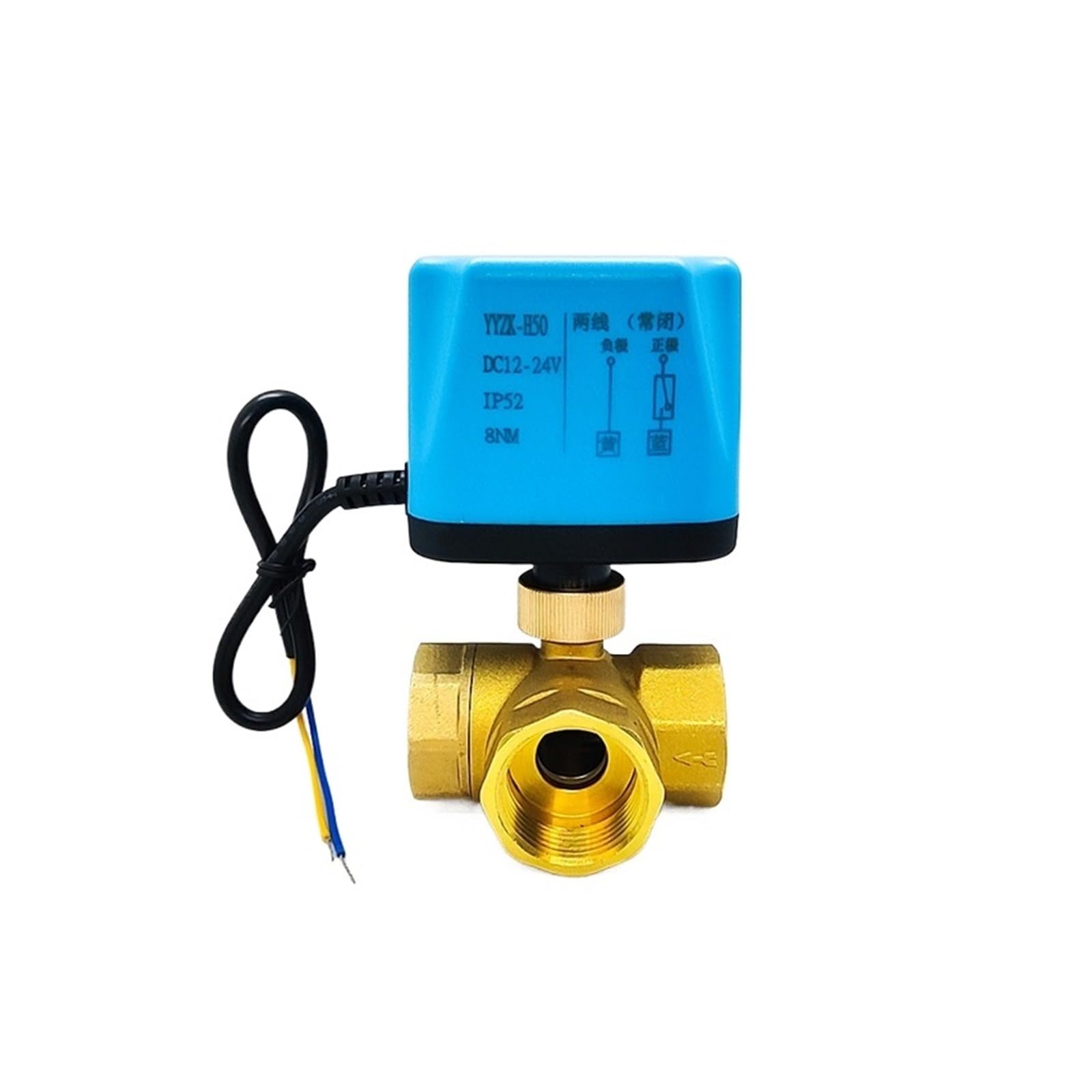 Válvula de bola eléctrica de latón para automatizar el riego del jardín de casa