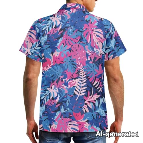 Image of Hawaii Matching Couple Outfits Husband and Wife Clothing Fashionable Mens Casual Shirts Hawaii Dress with Soft Fabric