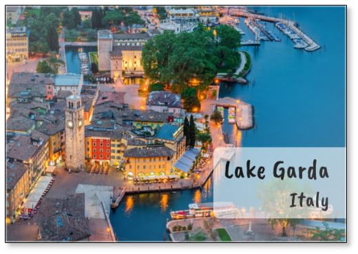 Lago di Garda, Città di Riva Del Garda, Italia (ora blu), magnete da frigorifero