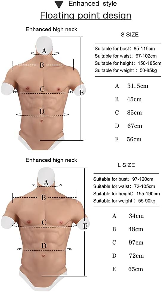 Muscle Suit Men Vest, Fake Chest Soft Silicone Artificial Simulation Macho Realistic Masquerade Costume
