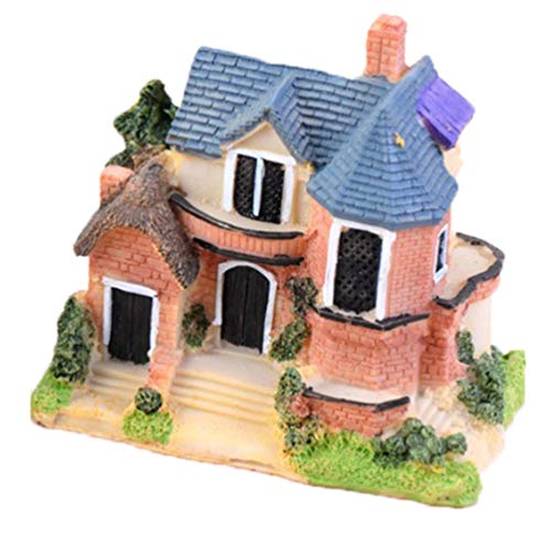 Cabilock Adornos del Castillo Estatuas y Figuritas De Pescadores Mini Castillo Decorativo Accesorios para Bonsáis En Miniatura Mini Casa De Jardín Resina Casa Pequeña Estilo Chino