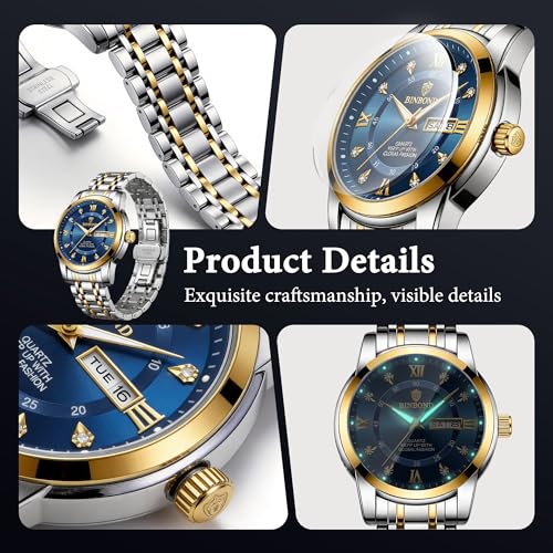 Image of Luminex Commerce Watch for Man Luxury Men's Diamond Style Quartz Watch Smart Watch for Men Wrist Watch Gold /Black Gift for Boyfriend /Husband