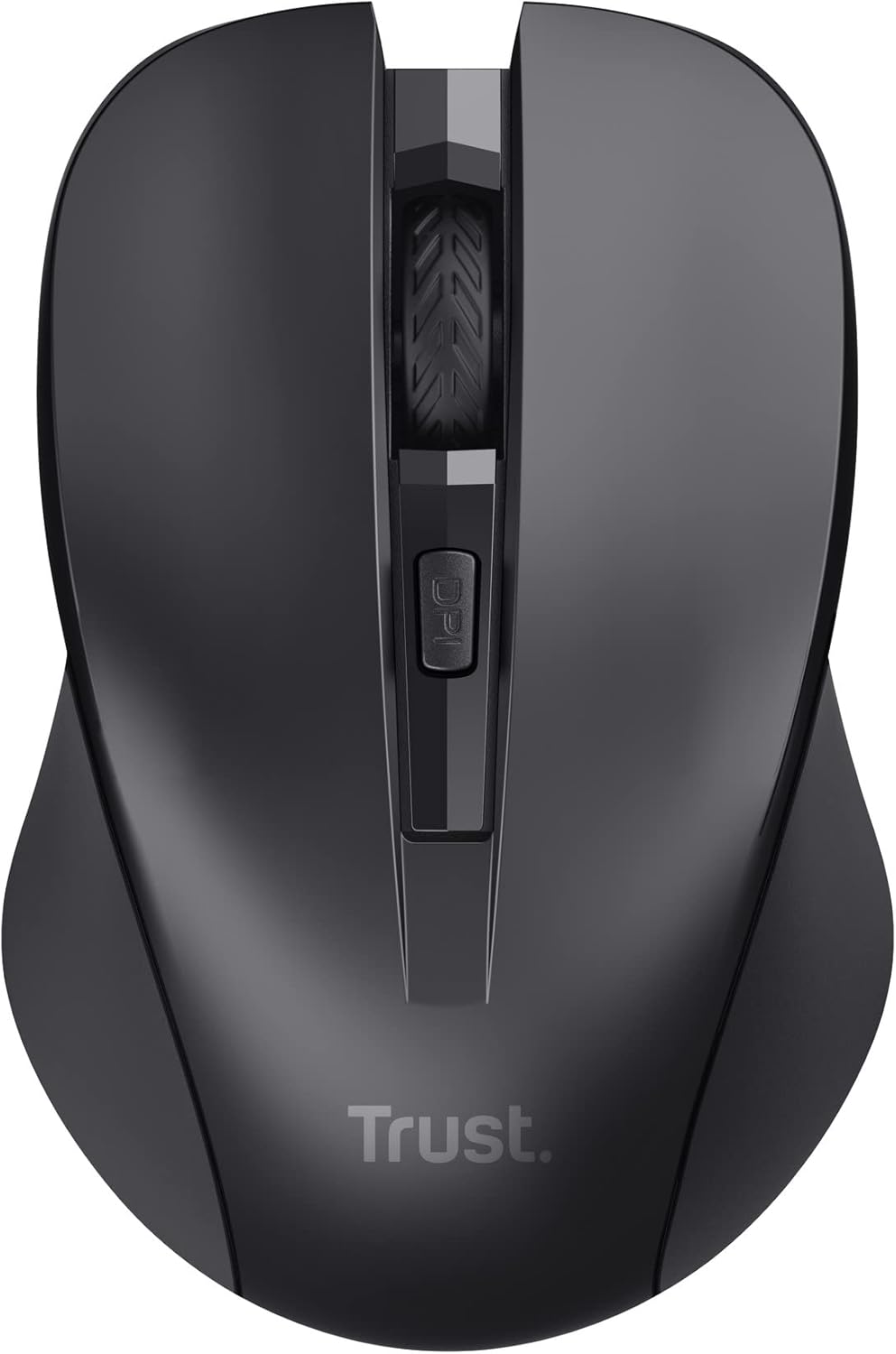 മുകളിൽ view of Trust Mydo Wireless Mouse showing DPI button