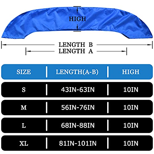 Sogudio Design With Light Hole Bimini Top Cover,Suitable For 3-4 Bows Tops,Effectively Prevent The Erosion Of Uv,Sea Water In Summer, Designed Resin Zipper Canopy,Xl 81-101In Blue #TOP6