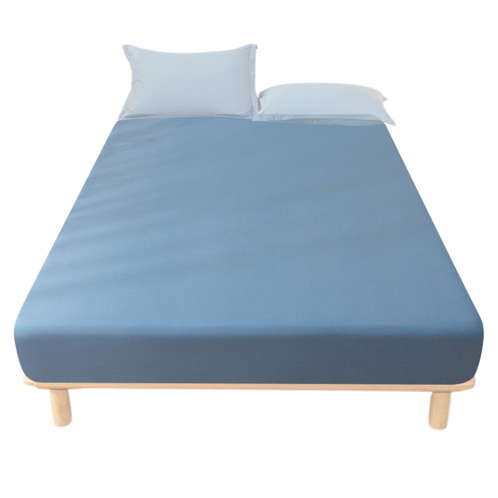 Drap housse en coton respirant blanc Queen Size lit