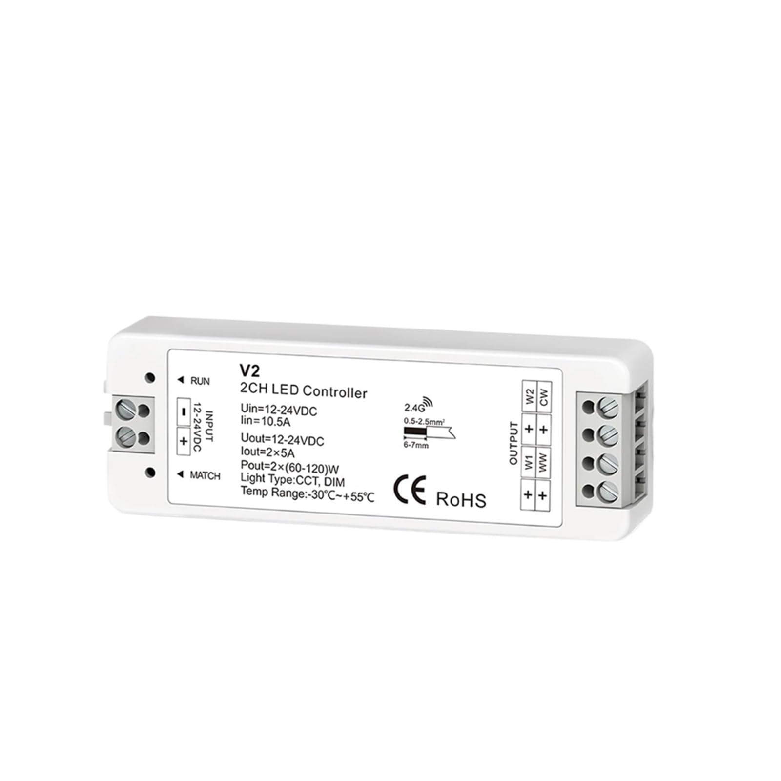 Télécommande sans fil LED CCT pour corriger les reflets