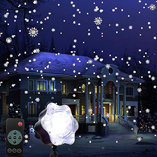 Preisvergleich Produktbild LED-Weihnachtsdekoration Beleuchtet, Weiße Schneeflocke Rotierenden Schneefall-Projektor IP65 Wasserdicht, Innen-Und Outdoor Landschaft Licht Garten Wand Geburtstagsfeier Bühnendekoration Beleuchtung