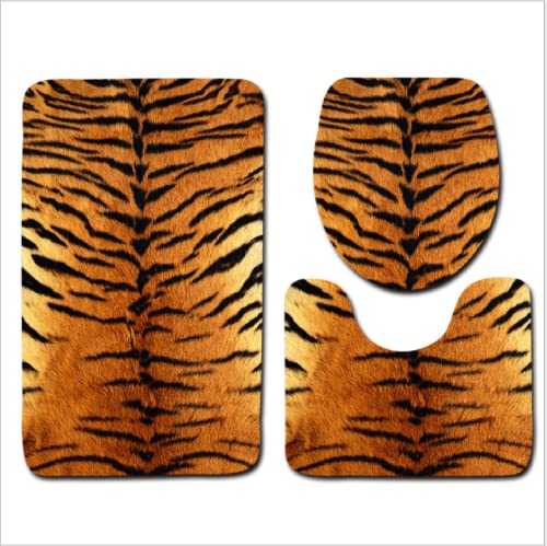 Badematten Set 3 teilig,Toilettenmatte Set,3er Badgarnitur Badezimmer Matte Set Dusch Bade Matte Vorleger Teppich 3D…