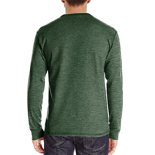 Mens Henley Shirts Fashion Long Sleeve Recluse Slim-Fit Casual Button Sweatshirts Fall Classic Lightweight Tops2