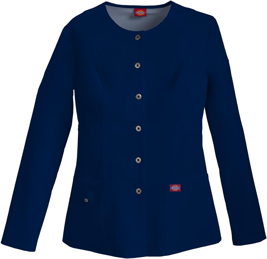 Dickies Women's Xtreme Stretch Crew Neck Snap Front Warm-Up Jacket