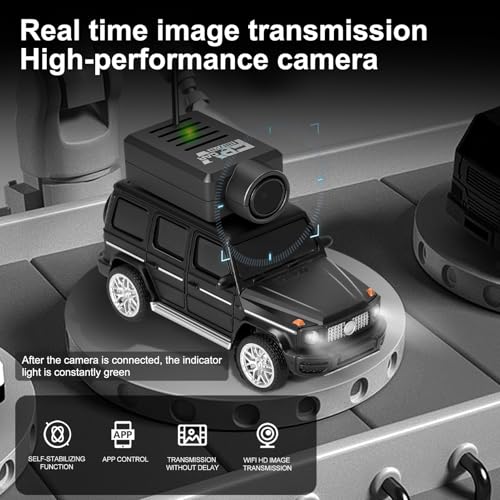 Image of GoolRC WLtoys 6406 Mini RC Car, 2.4GHz 1:64 Scale FPV Remote Control Car with Camera 720P, APP Control Vehicle with LED Lights for Adults, Without Remote Controller (Black)
