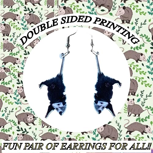Pair of Possum Earrings for Women/Adults. Opossum Earrings for Rednecks Costumes3
