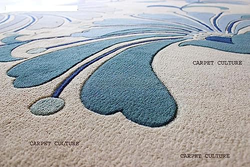 Image of Carpet Mahal Handmade Handwoven Tufted Made of 100% Soft Blended Wool Export Quality Carpets with 1 Inch Thickness (6x6 Feet) Color Multi