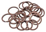 Tupalizy Round Flat Key Chain Ring Metal Split Dog Tag Keychain Ring for Home Car Keys Attachment,Arts Crafts and Belt Lanyards, 20PCS (Copper)