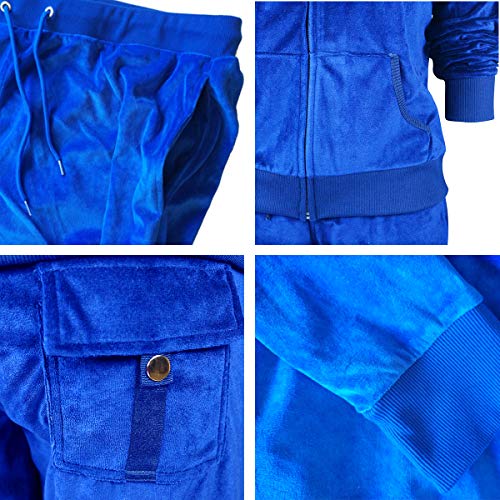 Facitisu Womens 2 Piece Outfits Sweatsuits Zip-Up Hoodie Casual Jogger Tracksuit Set With Pockets #TOP4