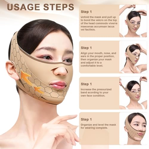 Image of MAYCREATE V-lifting Face Mask Elastic Compression V-Lifting Face Mask, Firming and Sculpting Sleeping Masks for Chin and Jawline for Tightened and Contoured Facial Skin