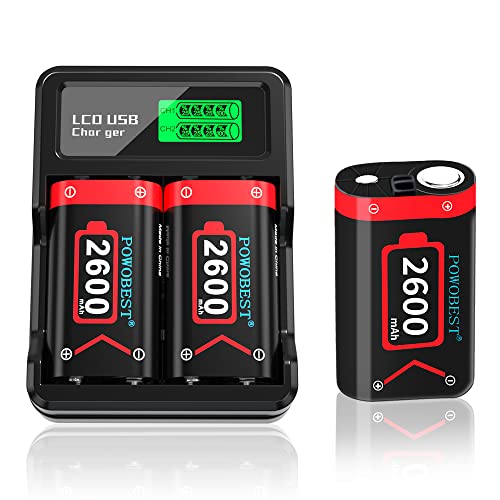 3 Pack Rechargeable Battery Pack for Xbox One/Xbox Series X|S,2600mAh Controller Battery Pack with LCD Digital Display Charger for Xbox Series X/S/,Xbox One/One S Controller,Core Wireless Controller