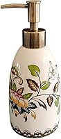 Vista 10 de Kelake Dispensador de jabón de cerámica Ice Crack – Dispensador de jabón de manos y platos de loción de flores con bomba extraíble – Ideal