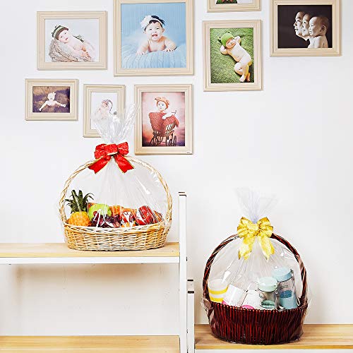 Lazyme Easter Basket Cellophane Shrink Bags, 24X30 Inch, Shrink Wrap Bags Large, Clear (10 Pcs) #TOP4