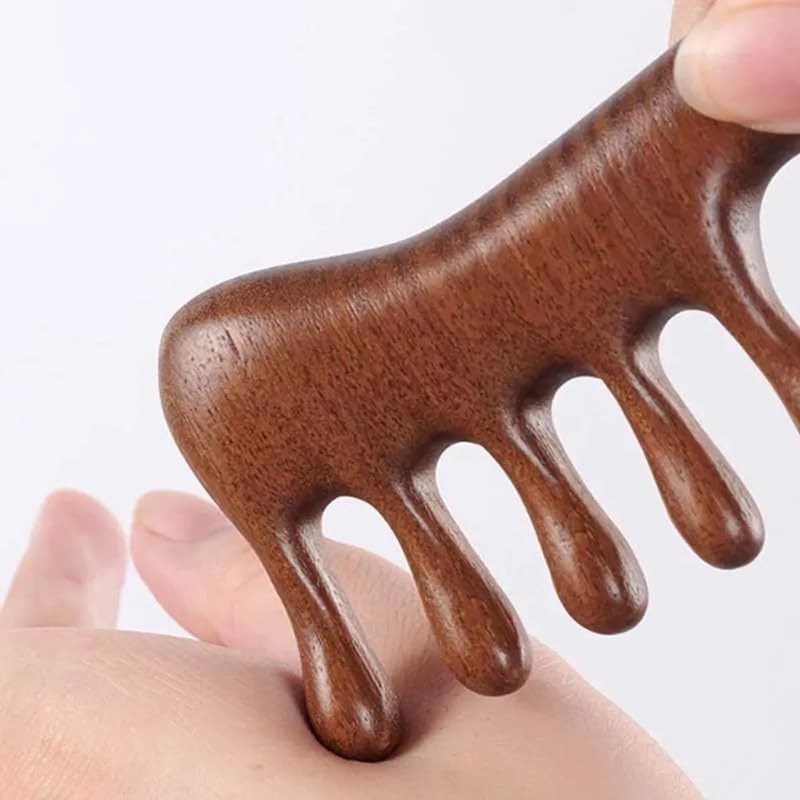 Image of Beaute Secrets Wooden Massager for Hair Growth | Gua Sha Head Massager | Scalp Massagers Natural Wood Hair Massage Comb, Brown