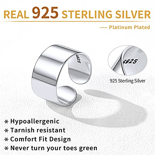 Chicsilver CTR13831Y-8-UC 925 Sterling Silver Toe Ring Womens Toe Ring Hypoallergenic Simple Minimalist 8Mm Wide Toe Band Ring Women Beach Foot Jewelry Gifts thumb #1